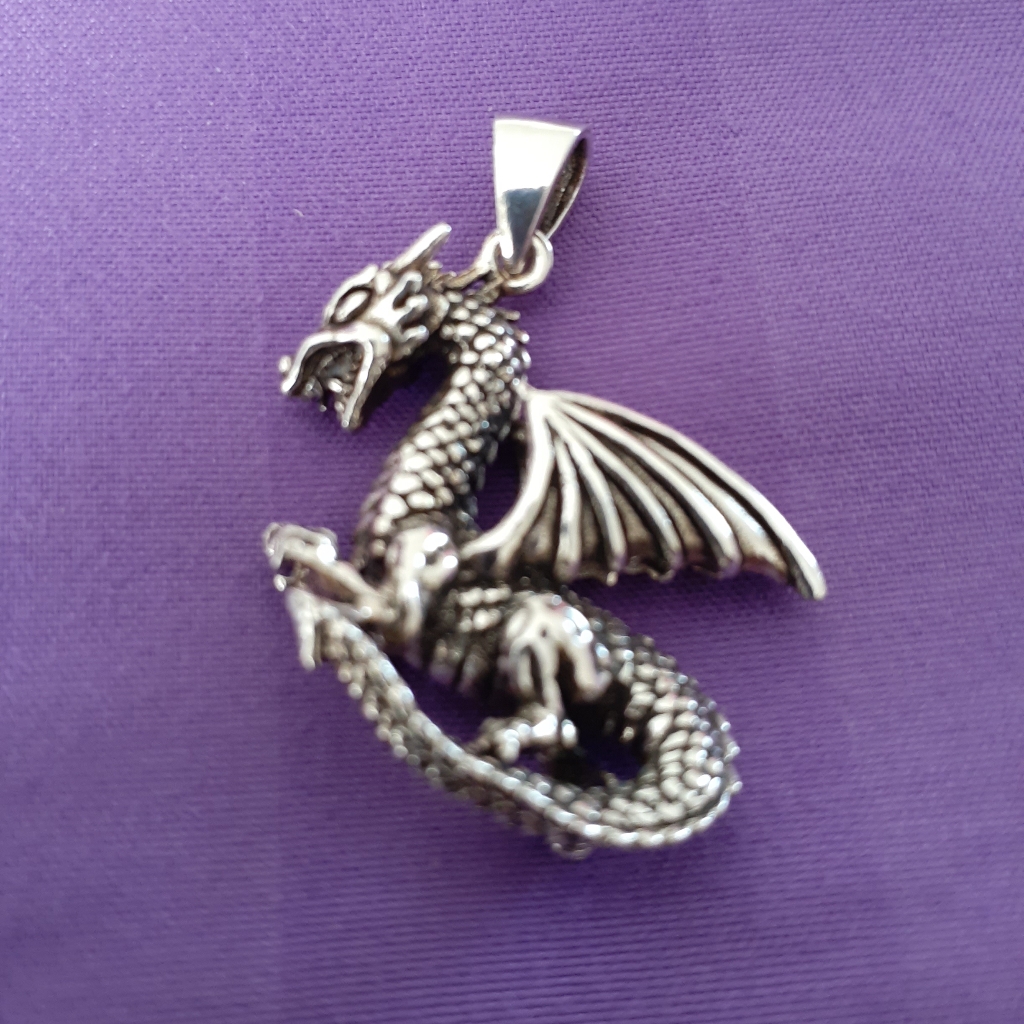 Sterling Silver Dragon Pendant